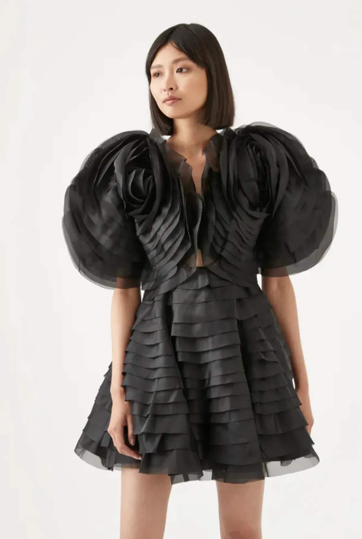 Aje Amour Ruffle Mini Dress Black Size 8 / S - Image 2