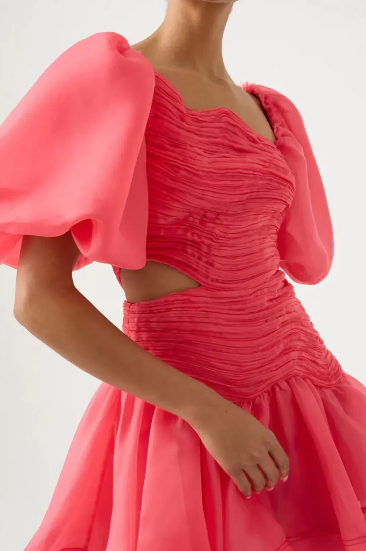 Aje Joan Puff Sleeve Mini Dress Pink Size 10 / M - Image 2