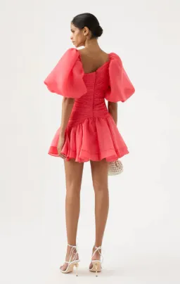 Aje Joan Puff Sleeve Mini Dress Pink Size 10 / M for rent on The Volte - image 3