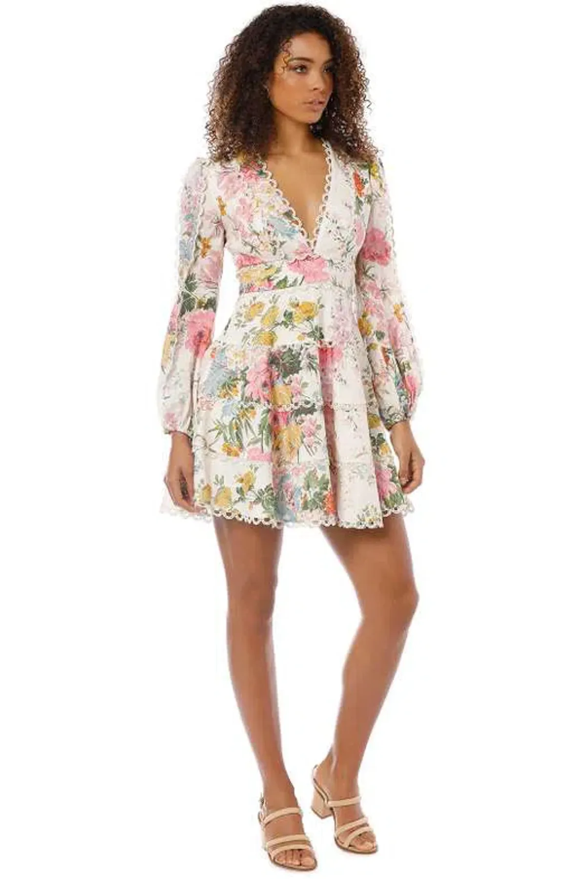 Zimmermann Heathers Flounce Short Dress  Floral Print Size 0/Au 8  - Image 1