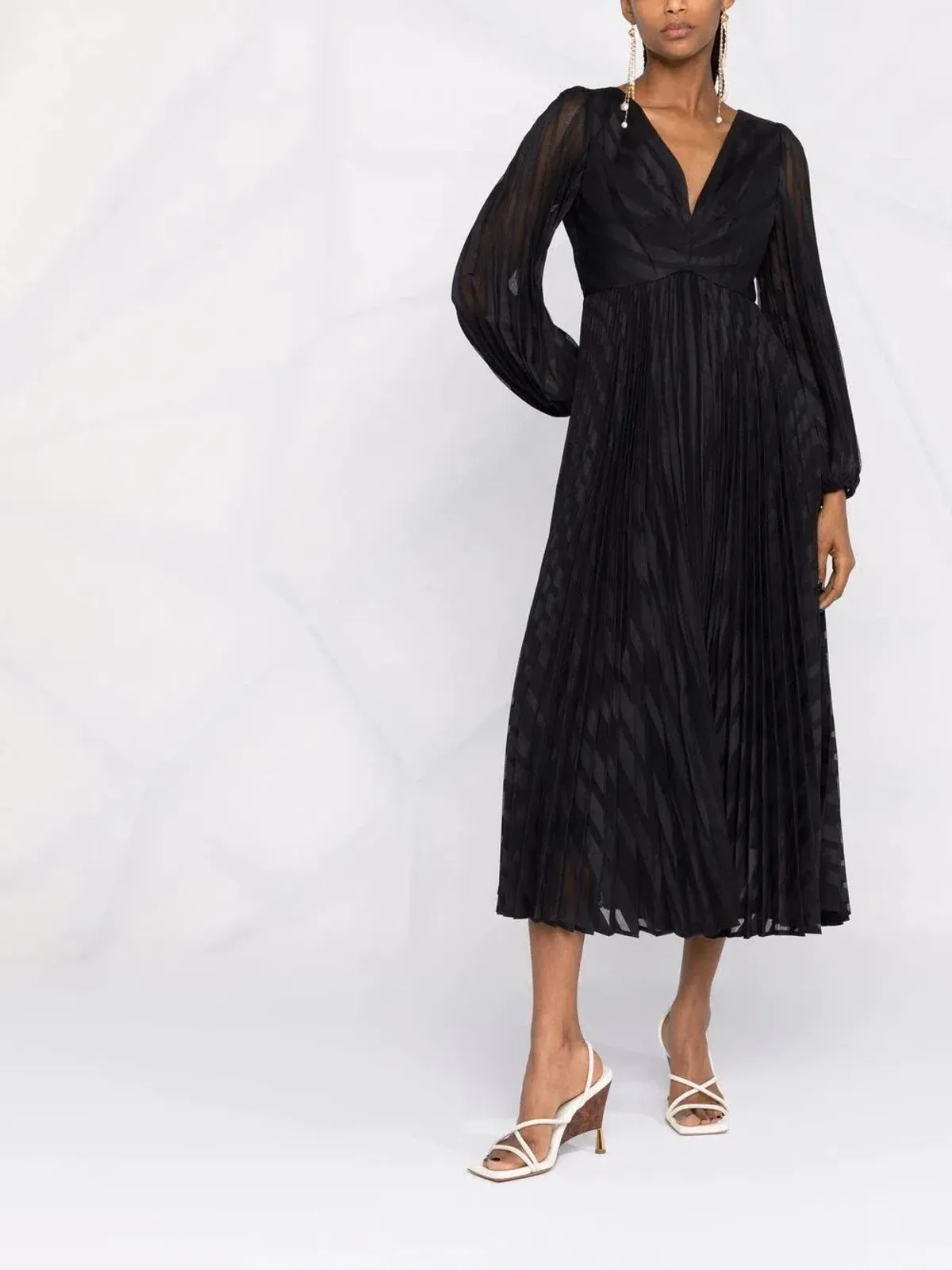 Zimmermann Burnout Sunray Midi Dress Black Size 4 / AU 16 - Image 1