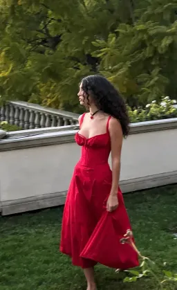 House of CB "Carmen" Bustier Sundress Red Rose Size AU 10 for rent on The Volte - image 4