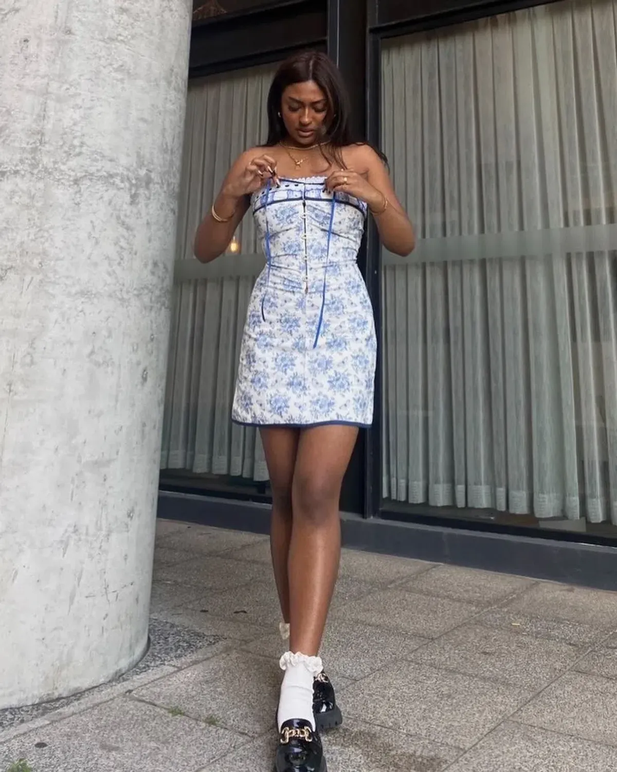 With Jean Sabrin Dress in Toile Papillon White Size S / AU 8 - Image 1