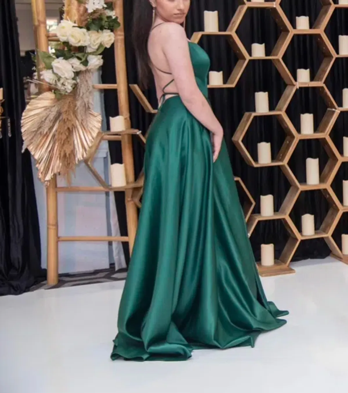 Coco Chanel Maddy Gown Emerald Gown Size 8 - Image 3