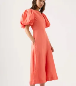 Aje Maia Midi Dress Coral Size 10 / M for rent on The Volte - image 2