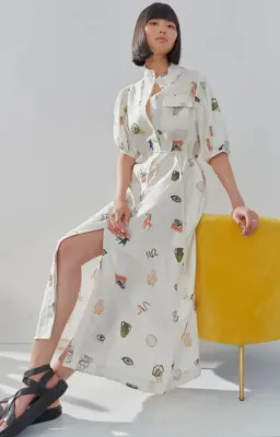 Alemais Hera Midi Dress in Ivory Size 12 for rent on The Volte - image 3