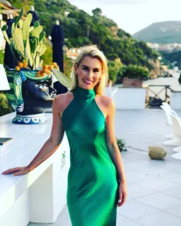 Galvan London Sienna Silk Satin Halter Neck Gown Emerald Green Size 8 for rent on The Volte - image 3