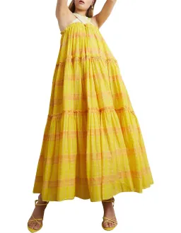 Aje Wilderness Tiered Dress Yellow Check Size 6 for rent on The Volte - image 4