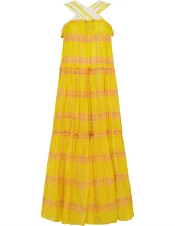 Aje Wilderness Tiered Dress Yellow Check Size 6 for rent on The Volte - image 5