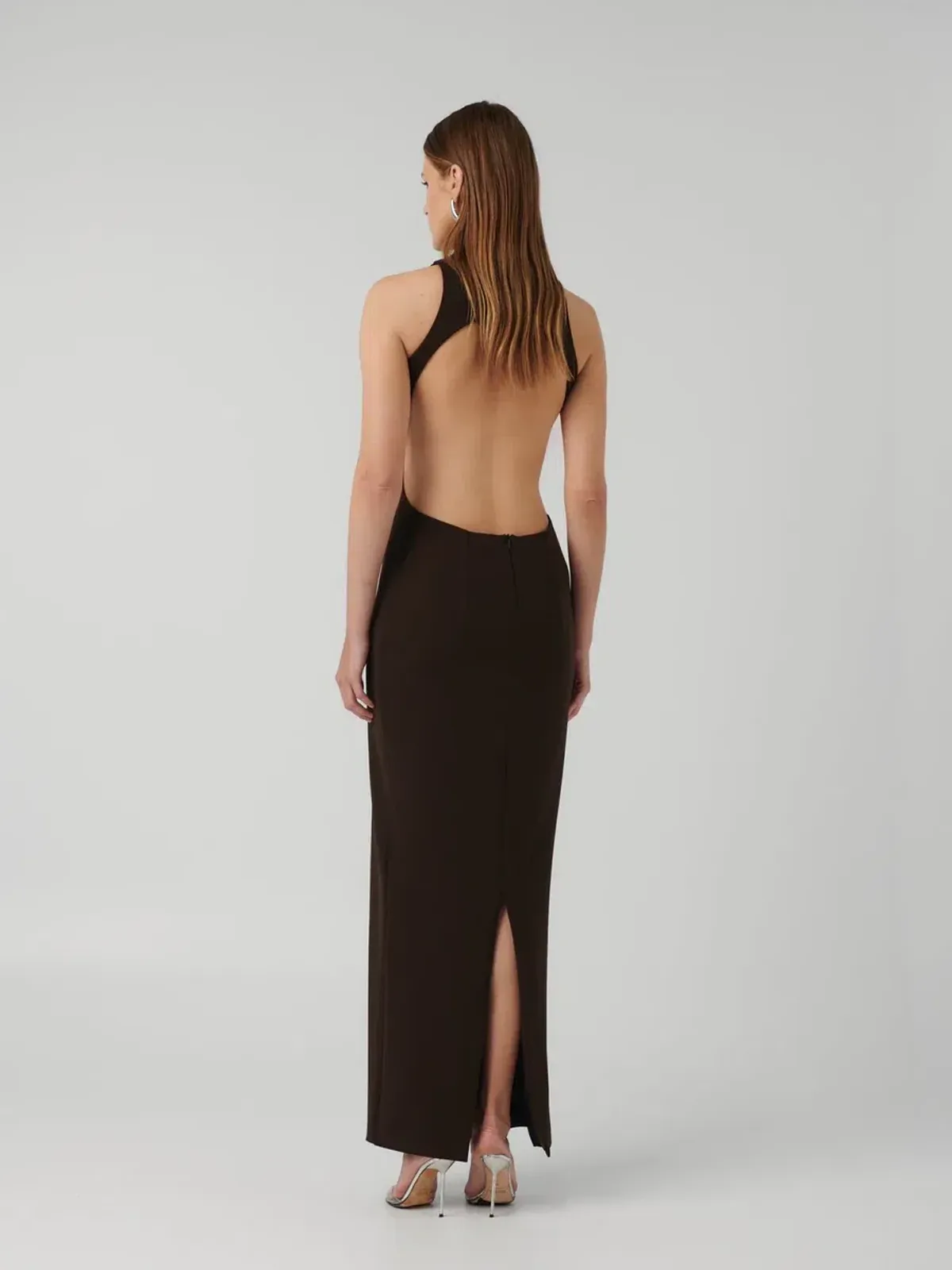 Effie Kats Ambre Gown - Coffee - Size M (10) - Image 4