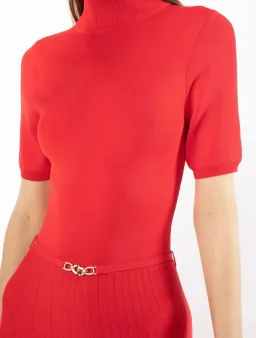 Rebecca Vallance Agnes Knit Dress Red Size 8 for rent on The Volte - image 4