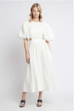 Aje Revitalise Cut Out Midi Dress White Size AU 10 for rent on The Volte - image 1