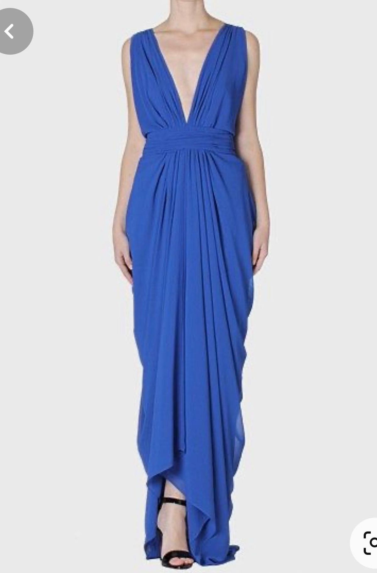 Carla Zampatti Waterfall Dress Blue Size 8 - Image 1