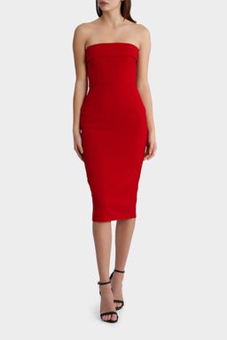 Alex Perry Elsie Red Stretch Strapless Cuff Red Size 6 for rent on The Volte - image 1