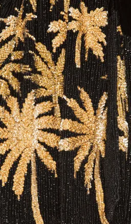 Retrofete Gabrielle Robe Dress in Blac/Gold Palm Size 6 for rent on The Volte - image 4