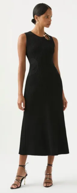 Aje Crescent Knit Midi Dress Black Size 12 / L for rent on The Volte - image 2