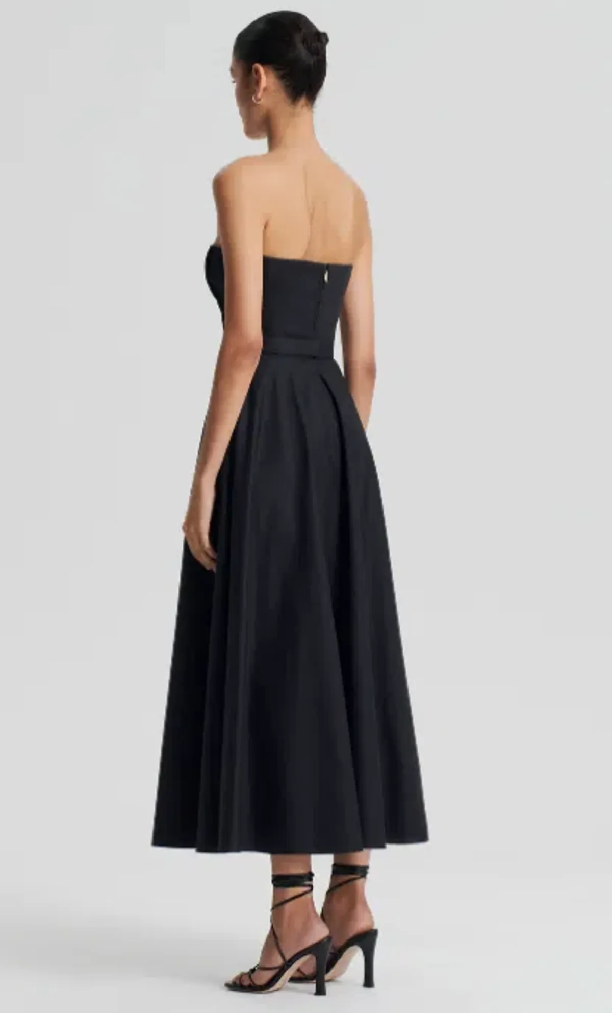 Scanlan Theodore Parachute Bustier Midi Dress Black Size 10 - Image 3