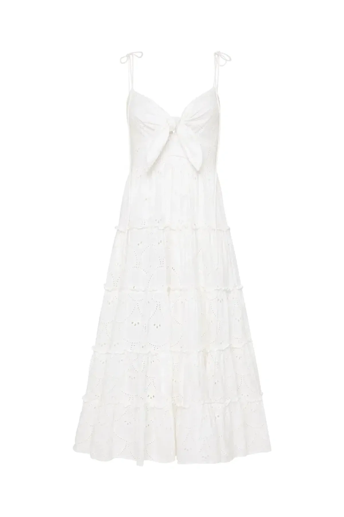 Palm Noosa James Midi Dress in White Linen Size 12 - Image 5