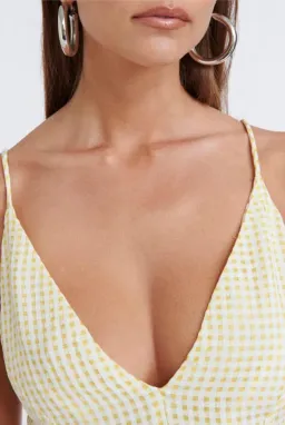 By Johnny Romy Check Dress Yellow Size 6 for rent on The Volte - image 2