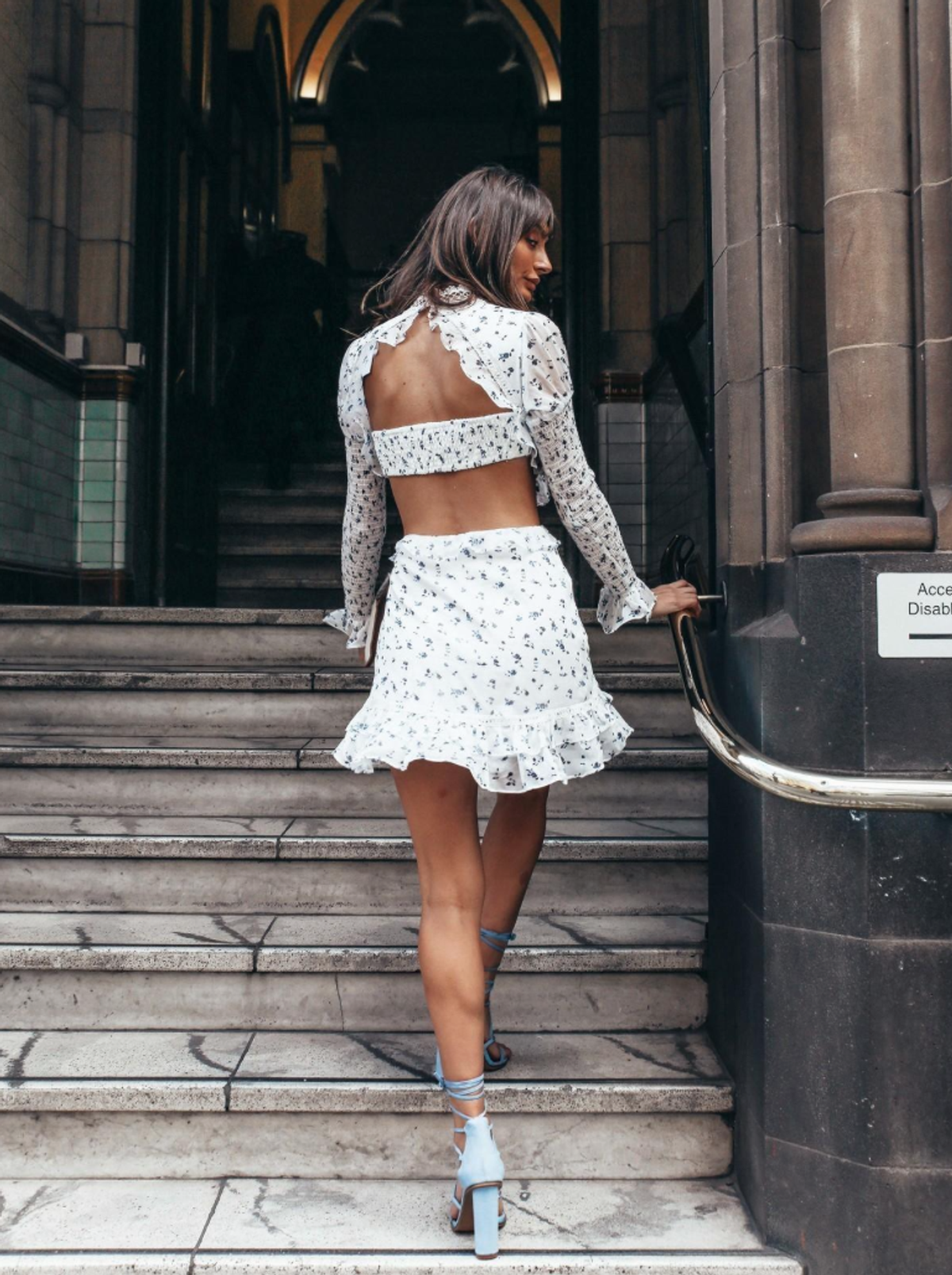 By Nicola Everlasting Dress Indigo Blooms Print Size 6 - Image 3