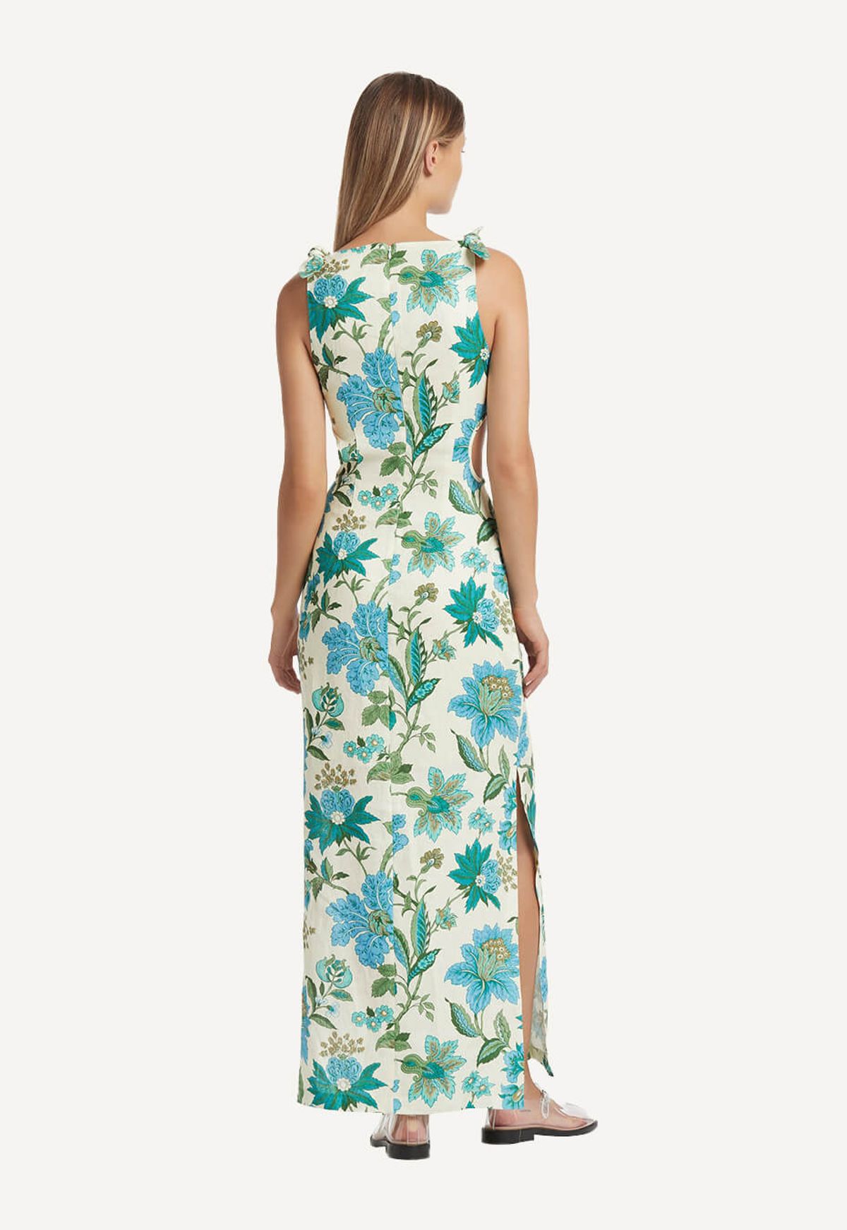 Sir The Label Alexandre Cut Out Midi Dress Blue Floral Size 0/ AU 6 - Image 3