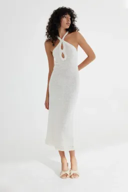 Significant Other Saoirse Midi Dress White Size 6 for rent on The Volte - image 1