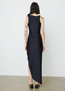 Coperni Asymmetric Flower Gown Floor Length Black Size L/Au 10 for rent on The Volte - image 5