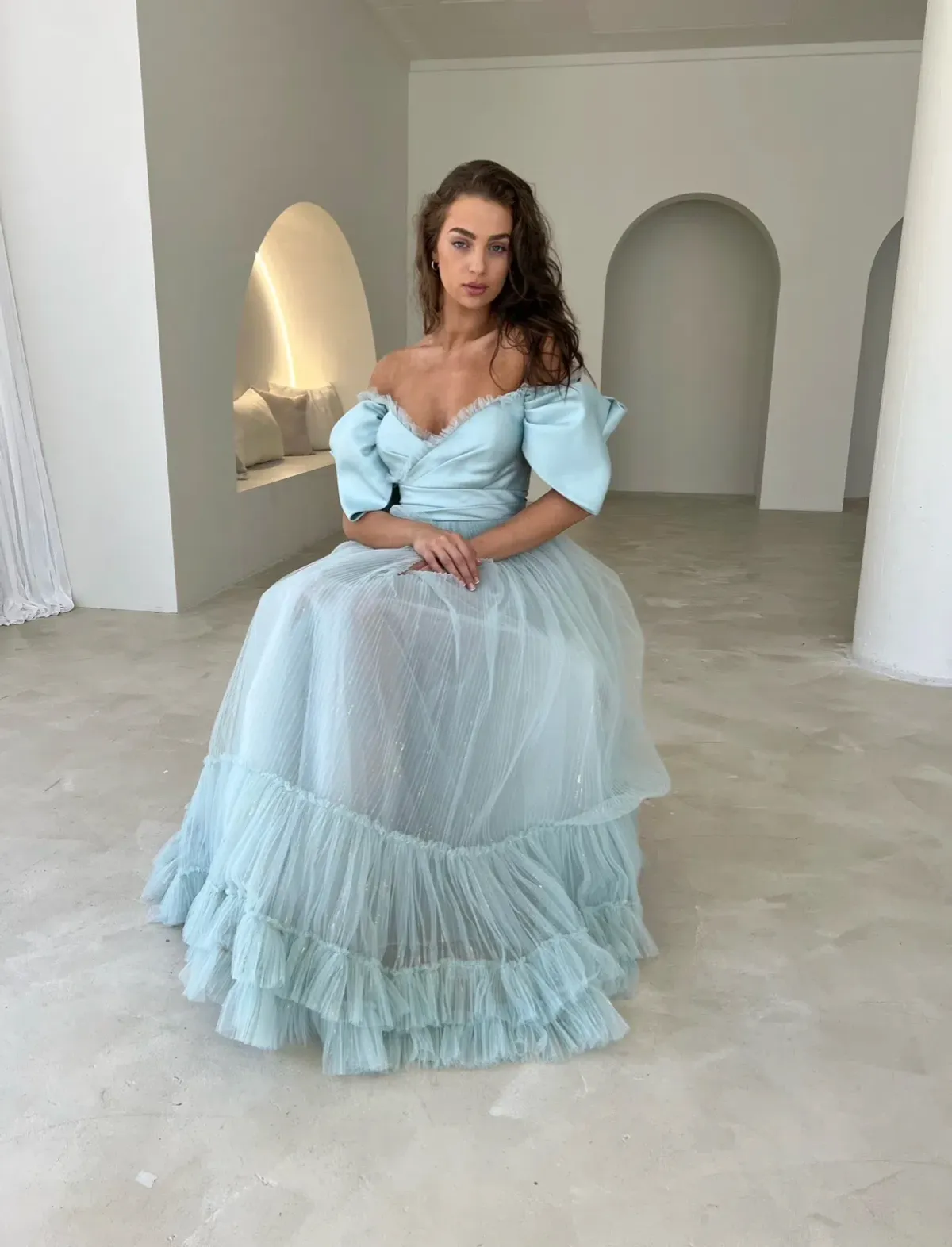 Bilal El Dana Gown Blue Size 8 - Image 1