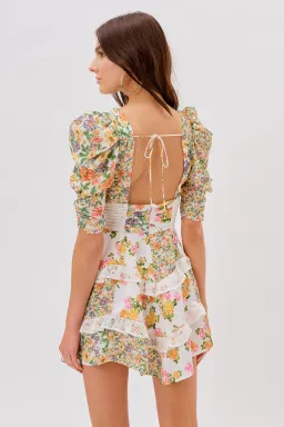 For Love & Lemons Rosalyn Mini Dress Marigold Print Size 8  for rent on The Volte - image 3