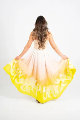 Zimmermann Wonderland Lace Up Midi Dress Sunset Ombre Size 0 / AU 8 for rent on The Volte - image 3