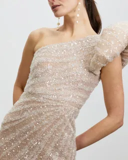 Rachel Gilbert Phoebe Mini Dress Nude Size AU 8 for rent on The Volte - image 5