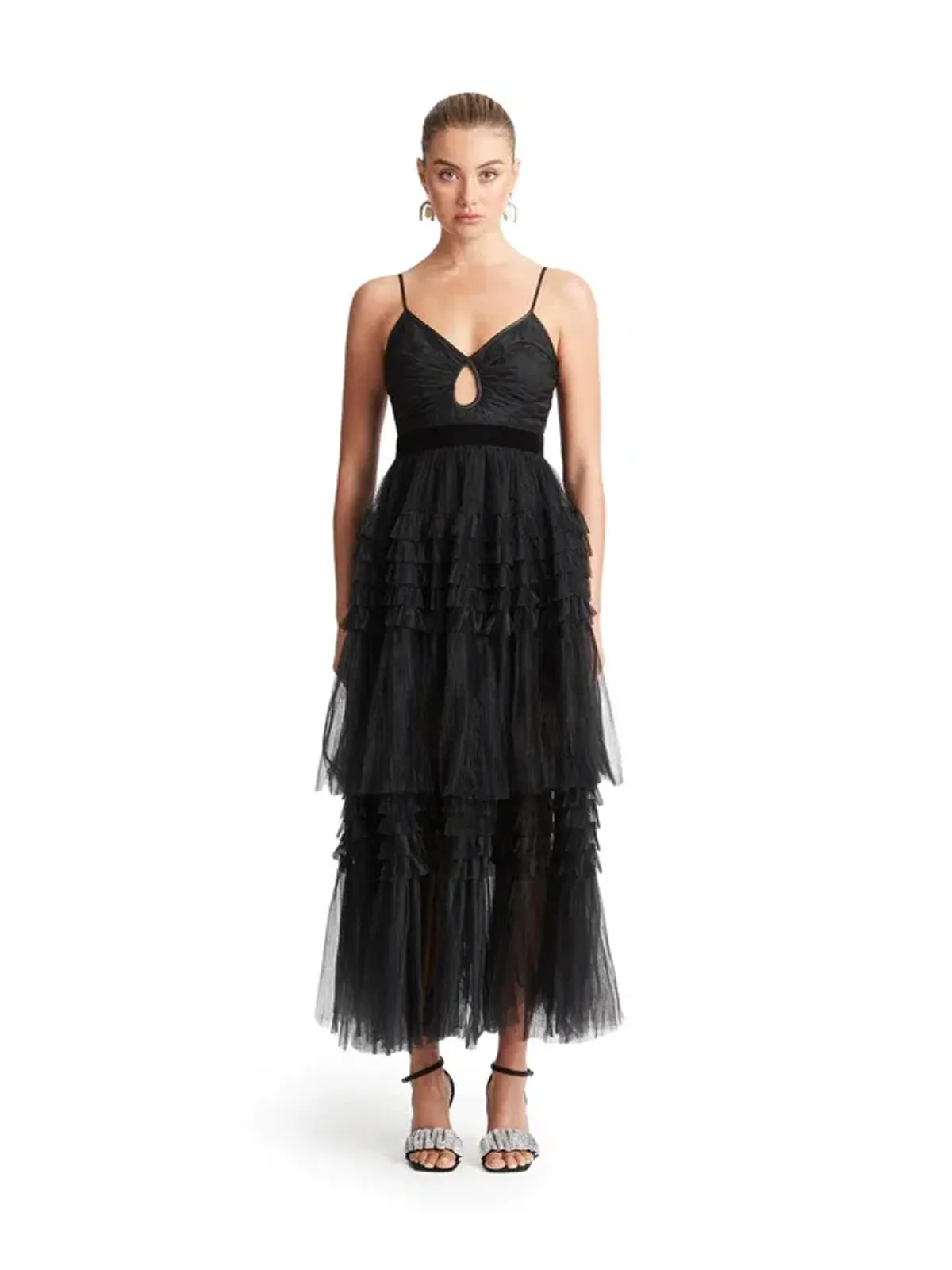 Sheike Phantom Mesh Maxi Dress Black Size 6 - Image 2