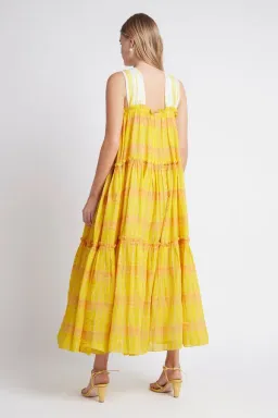 Aje Wilderness Tiered Maxi Dress Yellow Size AU 6 / US 2 for rent on The Volte - image 3
