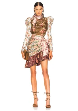 Zimmermann The Tempest Tucked Contour Mini Dress Spliced Size 0 / Aus 8 for rent on The Volte - image 1