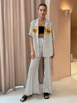 Camilla & Marc Rivoli Shirt & Pants Set Print Size 4 for rent on The Volte - image 1