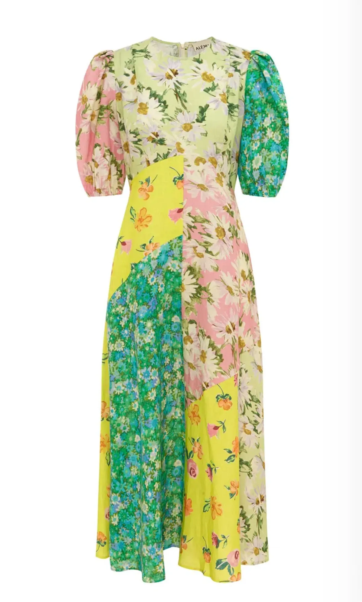 Alemais Kenzie Patchwork Floral Midi Dress Multi Size AU 10 - Image 3
