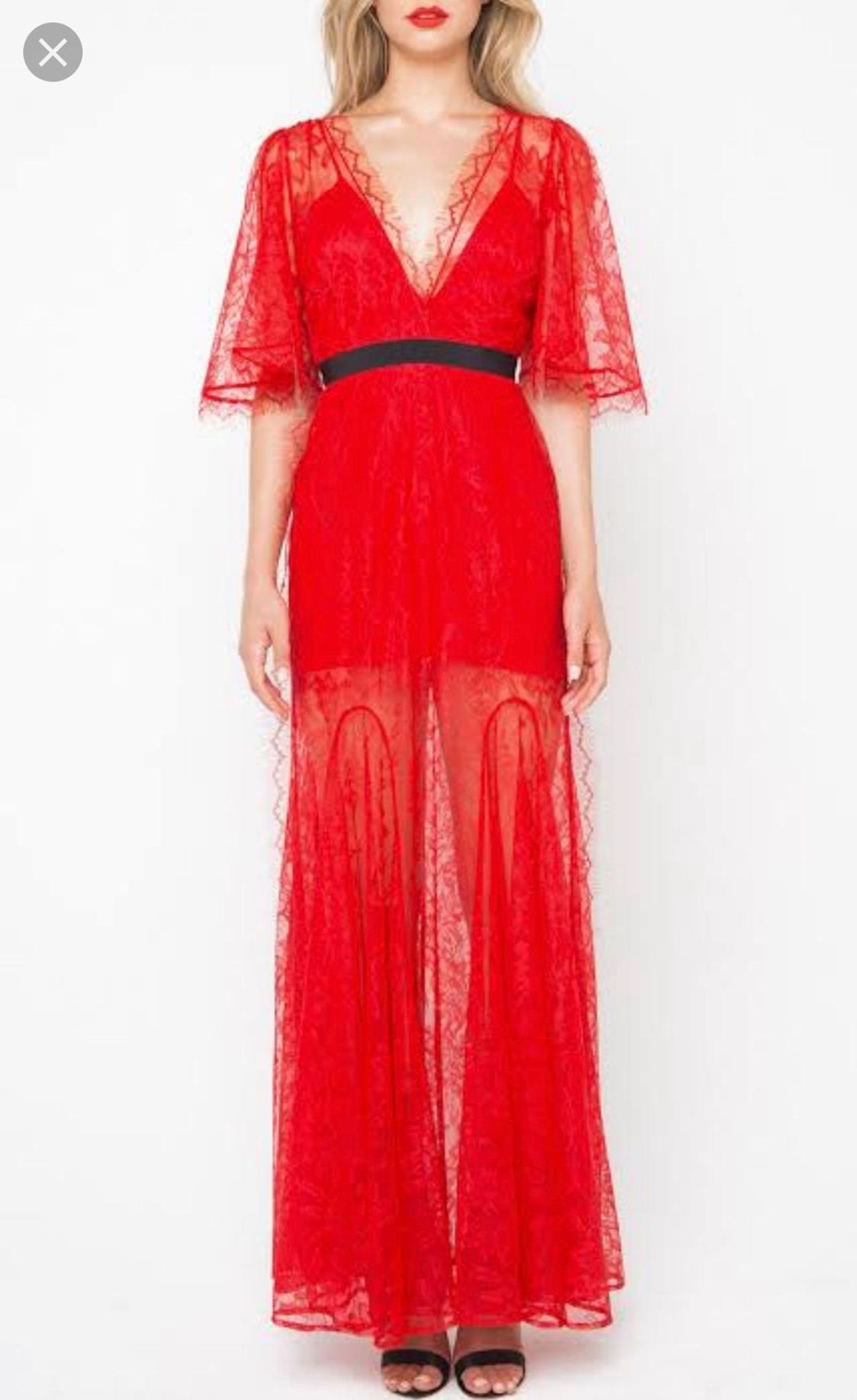 Alice McCall Look Good Feel Good Red Lace Gown Size 6 - Image 4