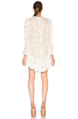 Zimmermann Master Embroidered Mini Dress Natural Size 0 AUS 8 for rent on The Volte - image 3