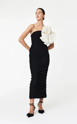 Rachel Gilbert Evana Midi Dress Black Size 2/AU 10 for rent on The Volte - image 1