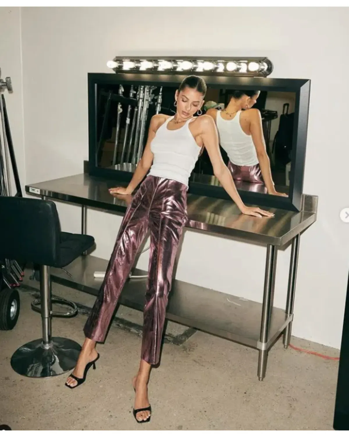 Song of Style Masha Pant Metallic Pink Size AU 8 - Image 2