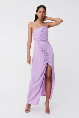 Suboo Andy Asymmetric Ruched Slip Dress Lavander Size S/AU 8 for rent on The Volte - image 2