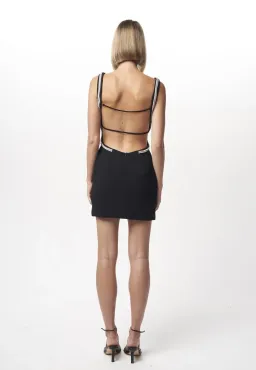 Nicola Finetti Diamond Mini Dress Black Size 6 for rent on The Volte - image 2