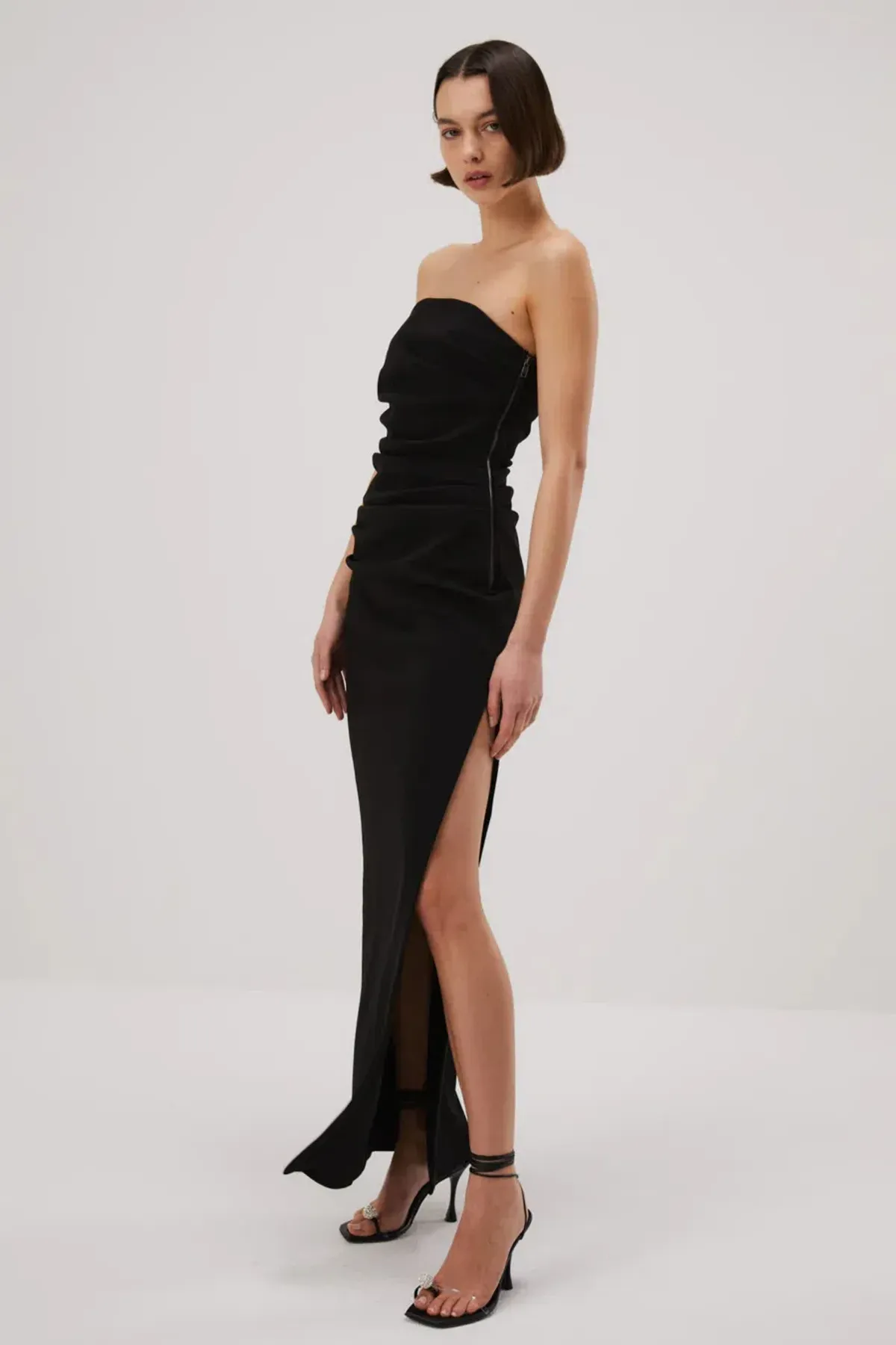 MISHA Blythe Bonded Crepe Gown Black Size 6/XS - Image 3