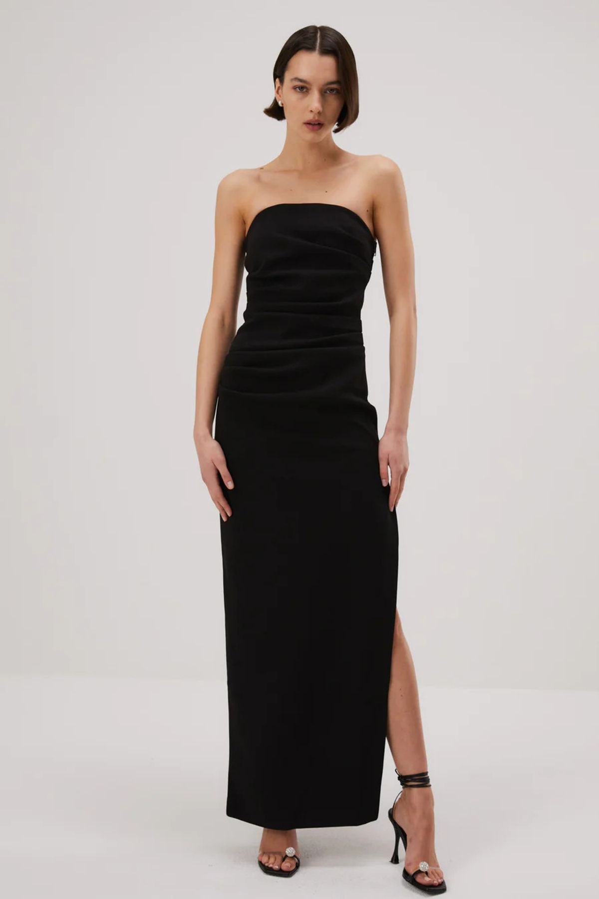 MISHA Blythe Bonded Crepe Gown Black Size 6/XS - Image 1