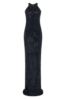 Rachel Gilbert Hand Embellished Carrie Gown Midnight Black Size AU 6 for rent on The Volte - image 3