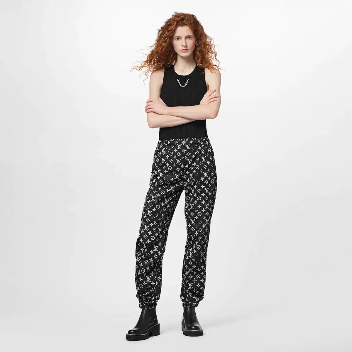 Louis Vuitton Stencil-effect Monogram Jogging Pants Black Size AU 8 - Image 1