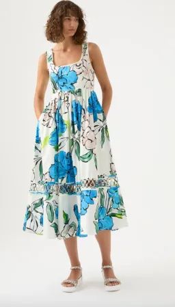 Aje Erika Cut Out Midi Dress Floral Size 8 for rent on The Volte - image 1