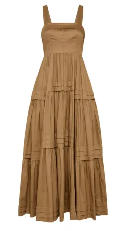Aje Sophie Tiered Midi Dress Brown Size 10 for rent on The Volte - image 3