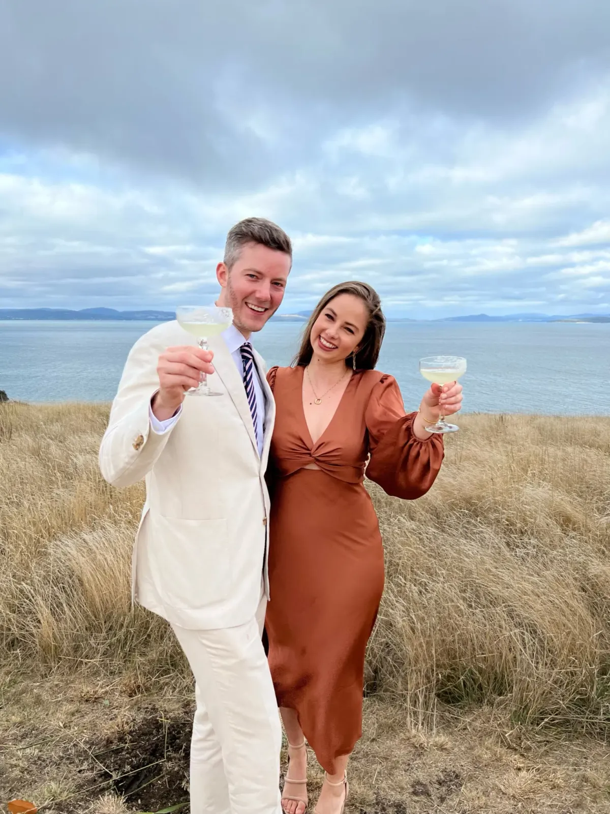 Shona Joy Luxe Twist Front Balloon Sleeve Midi Dress Mocha Size 10 - Image 4