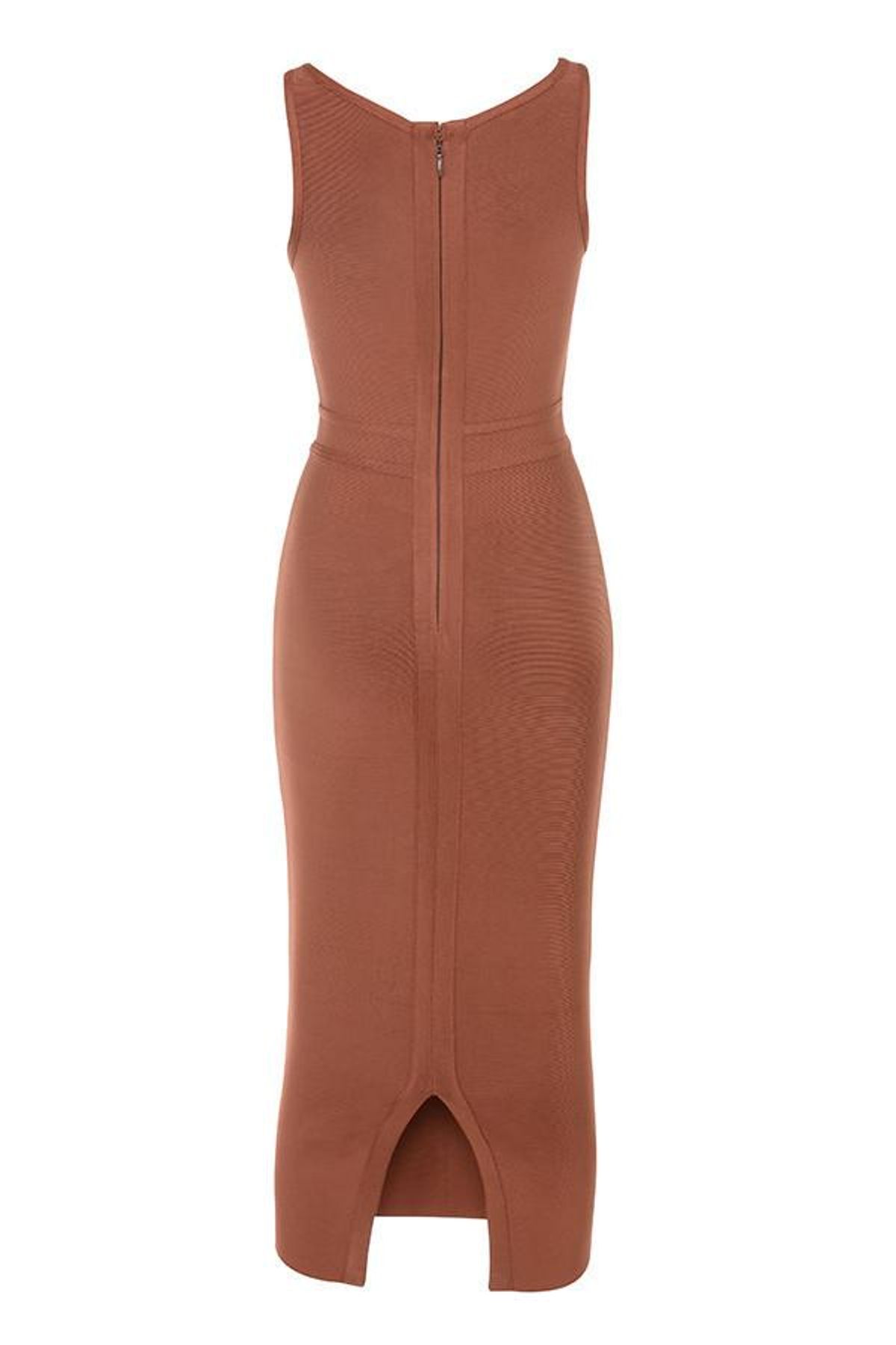 House of CB Feray Midi Dress Rust Size 8 - Image 4